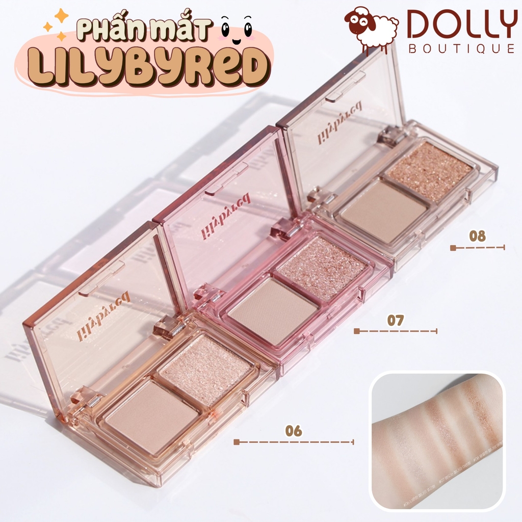 Bảng Phấn Mắt 2 Ô Siêu Xinh, Bền Màu Lilybyred Little Bitty Moment Shadow #07 Sentimental - 1,6g