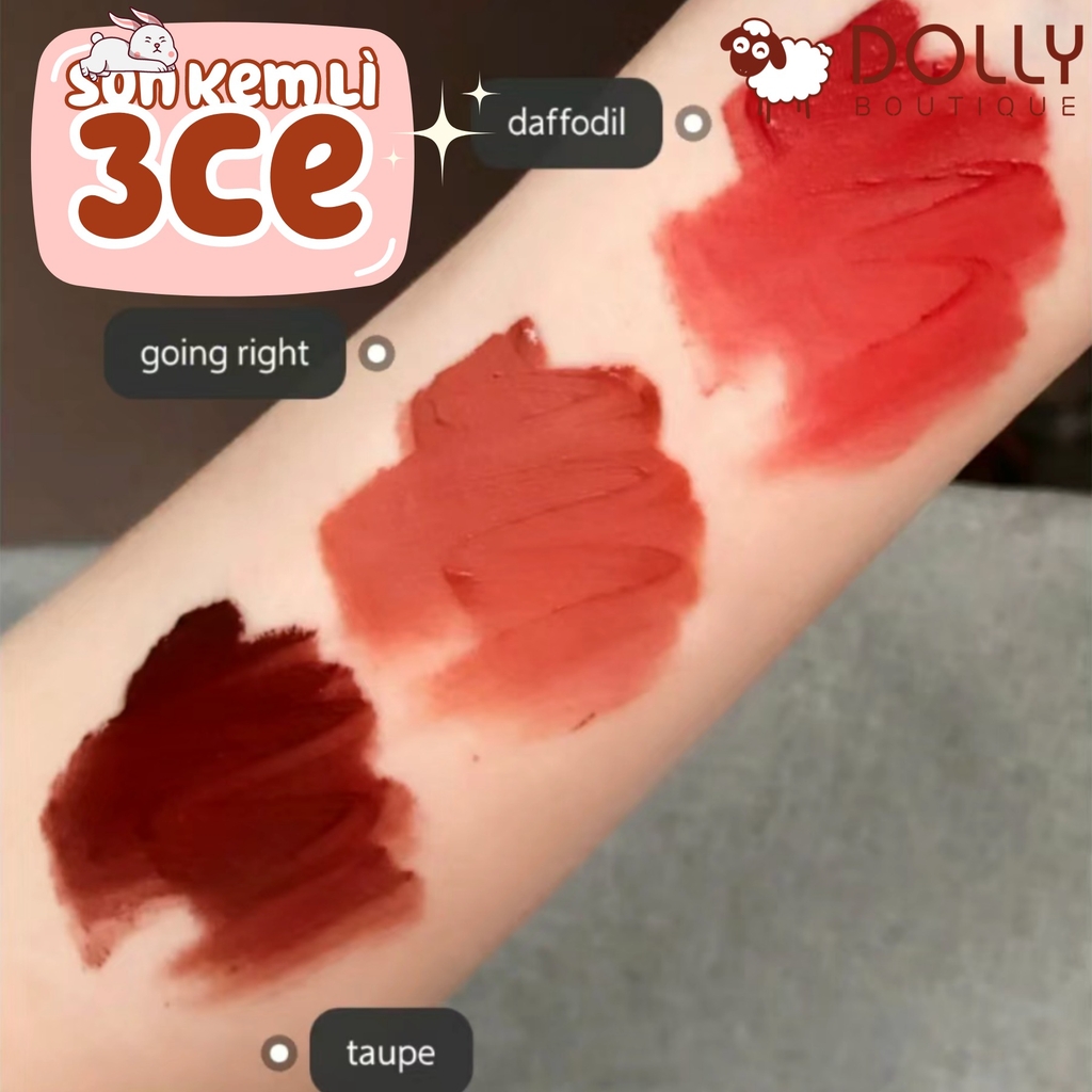 Son Kem Lì 3CE Velvet Lip Tint Daffodil ( Màu Đỏ Đất ) - 4g