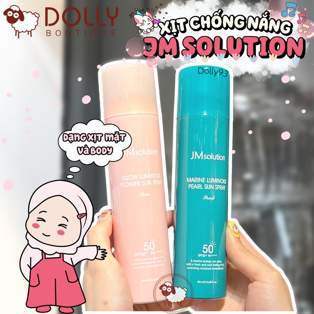 Xịt chống nắng JMsolution Marine Luminous SPF50 - 180ml màu xanh