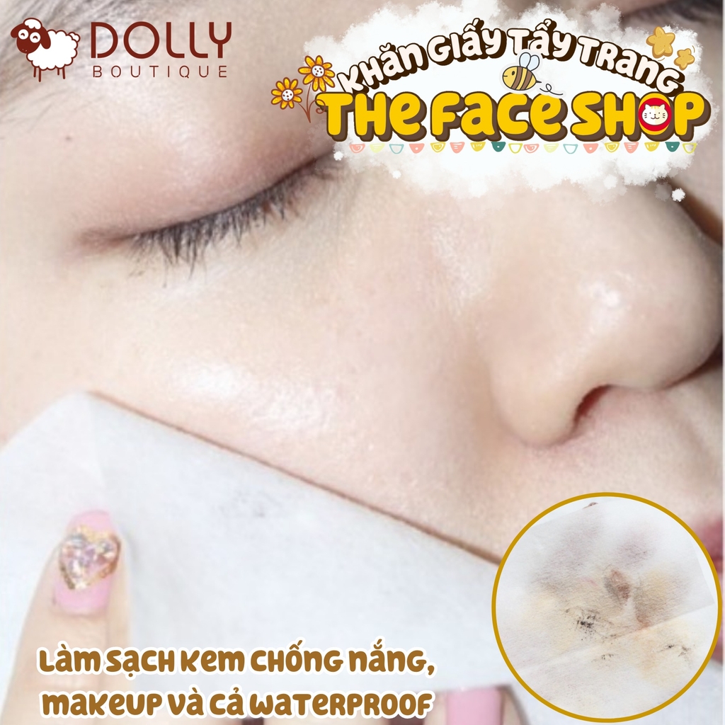 Khăn Giấy Tẩy Trang Làm Sáng Da The Face Shop Rice Water Bright Cleansing Facial Wipes- 50 Tờ