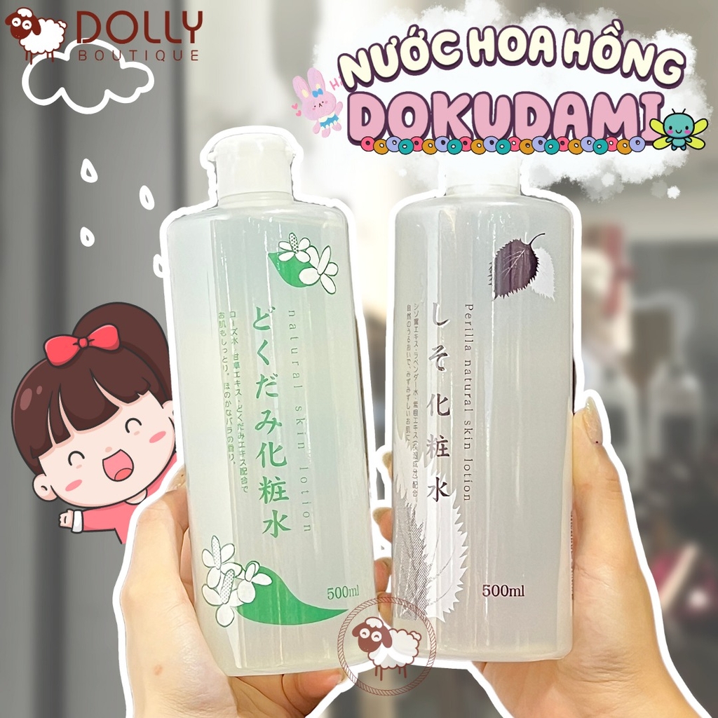 Nước hoa hồng Tía Tô Dokudami Perilla Natural Skin Lotion 500ml.