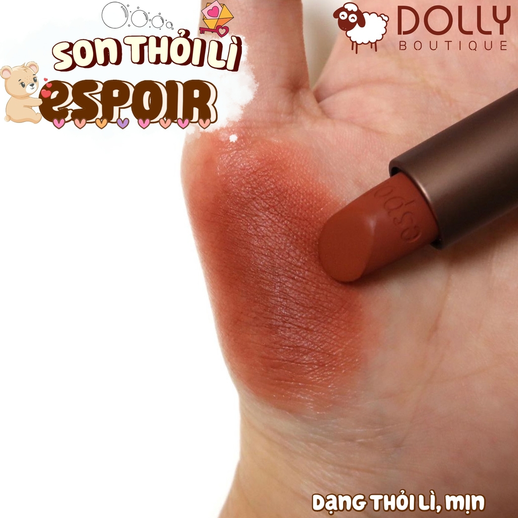 Son Thỏi Lì Espoir Lipstick Nowear Velvet BR908 Toffee - Màu Nâu Trầm