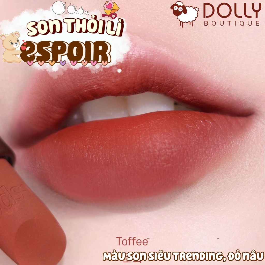 Son Thỏi Lì Espoir Lipstick Nowear Velvet BR908 Toffee - Màu Nâu Trầm