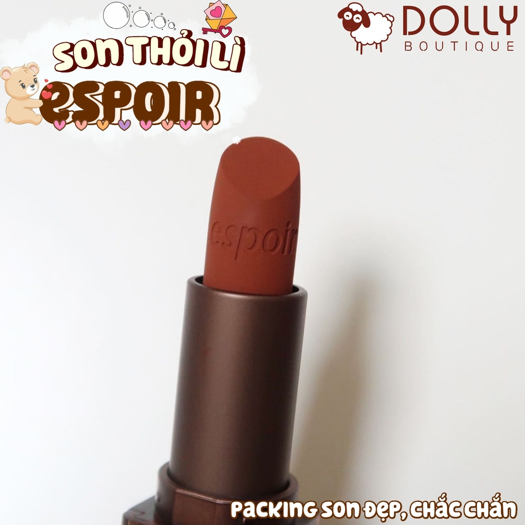 Son Thỏi Lì Espoir Lipstick Nowear Velvet BR908 Toffee - Màu Nâu Trầm