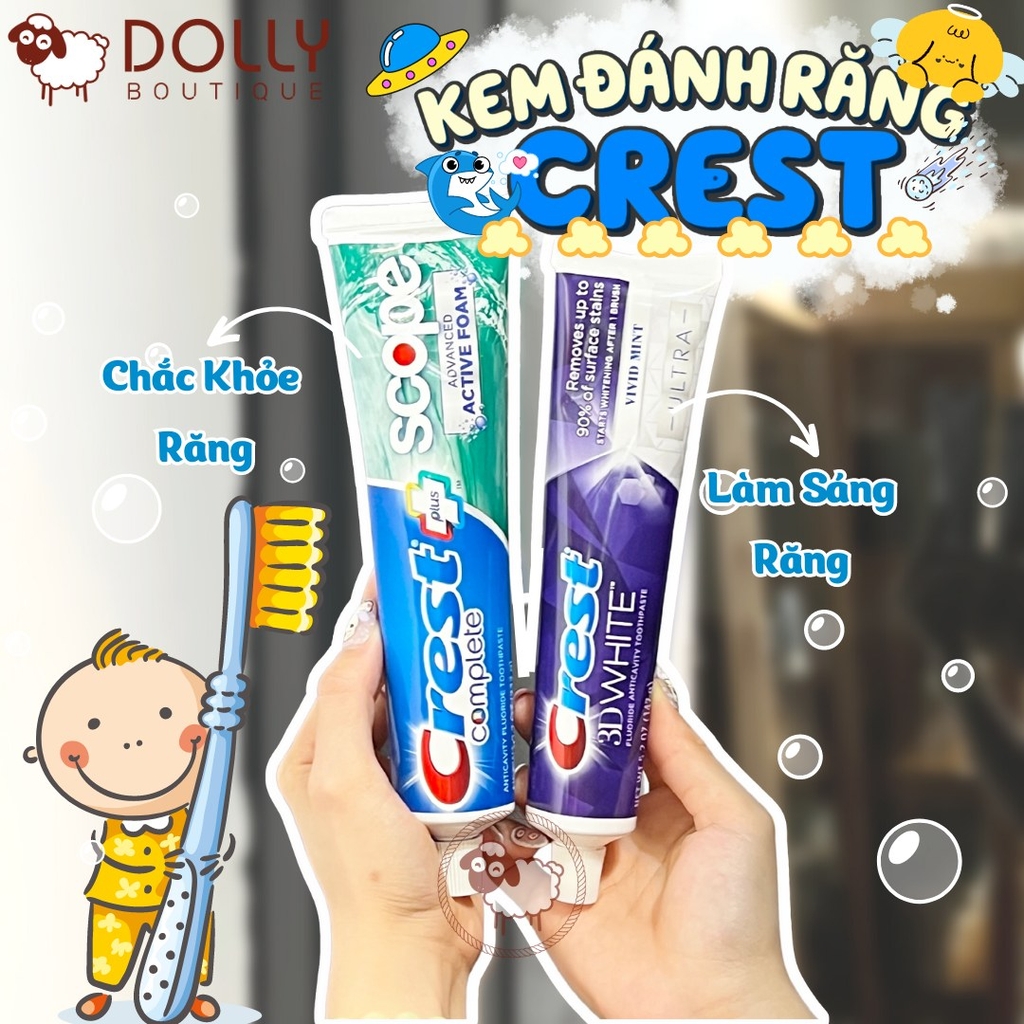 Kem Đánh Răng Crest Complete Whitening + Scope Toothpaste 7.3 oz