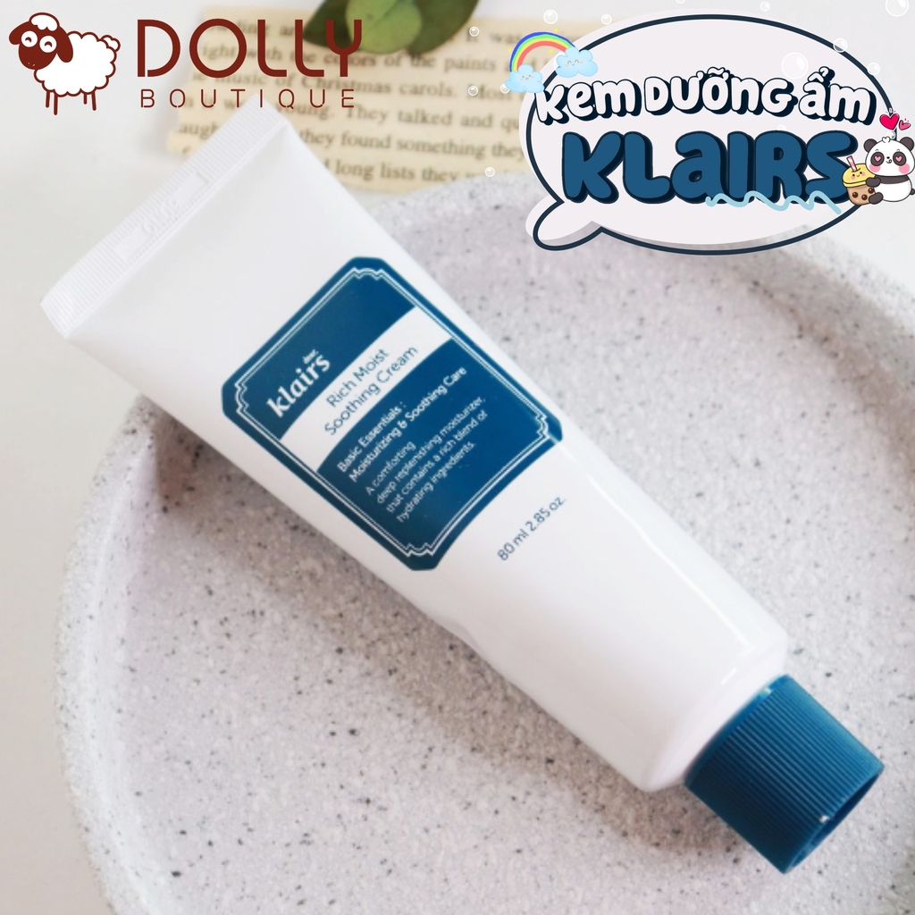 Kem Dưỡng Ẩm Dành Cho Da Khô, Mất Nước Klairs Rich Moist Soothing Cream - 80ml NK
