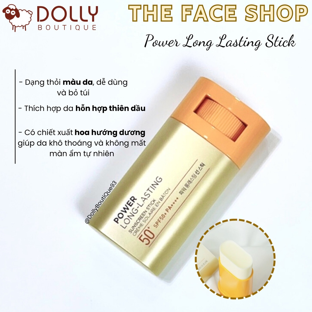 Sáp Chống Nắng Lâu Trôi The Face Shop Power Long-Lasting Sunscreen Stick SPF50+ PA++++ - 18g