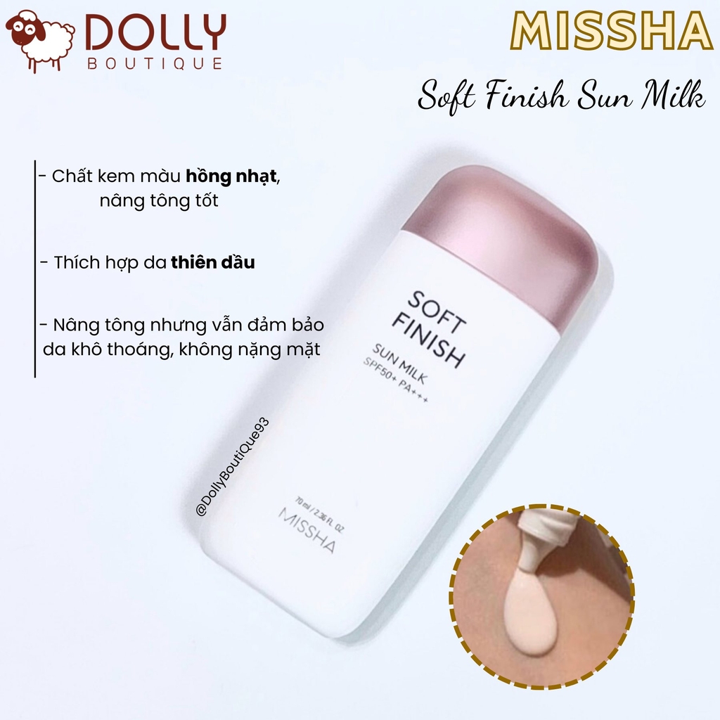 Sữa Chống Nắng Missha Soft Finish Sun Milk SPF50+/PA+++ (70ml)