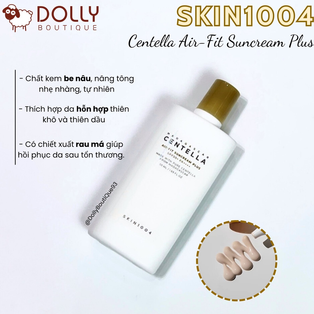 Kem Chống Nắng Skin1004 Madagascar Centella Air-Fit Suncream Plus SPF50+/PA++++ 50ml 0726 NK