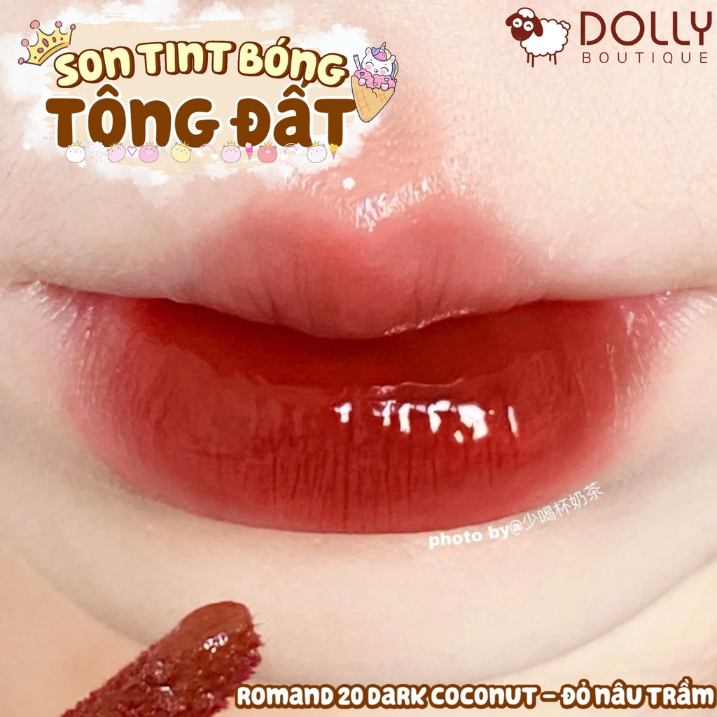 Son Kem Dạng Tint Bóng Lì Romand Juicy Lasting Tint Ripe #20 Dark Coconut (Màu Đỏ Nâu)