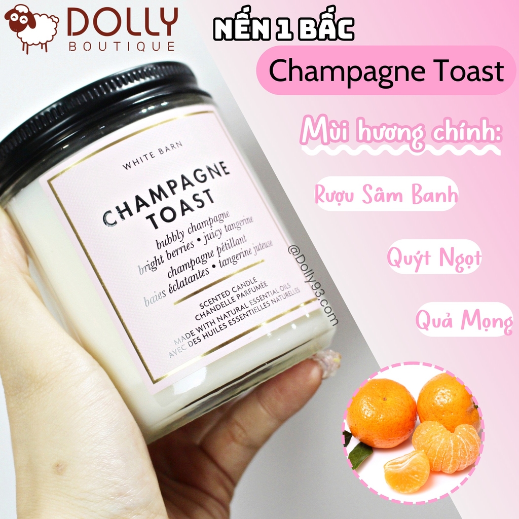 Nến Thơm 1 Bấc Bath & Body Works Champagne Toast Single Wick Candle 198g