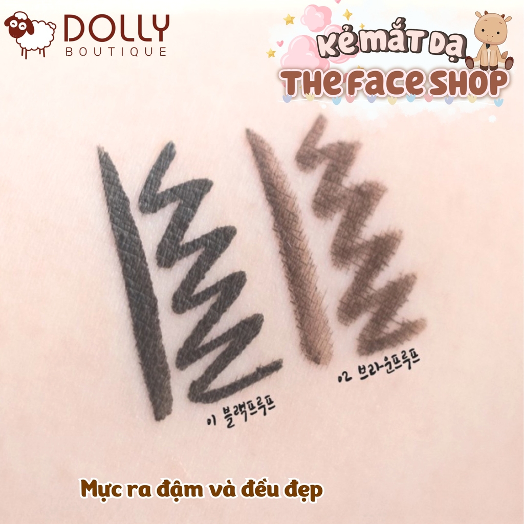 Kẻ Mắt Nước The Face Shop Ink Graffi Brush Pen Liner #01 Black (Đen) 0.6g