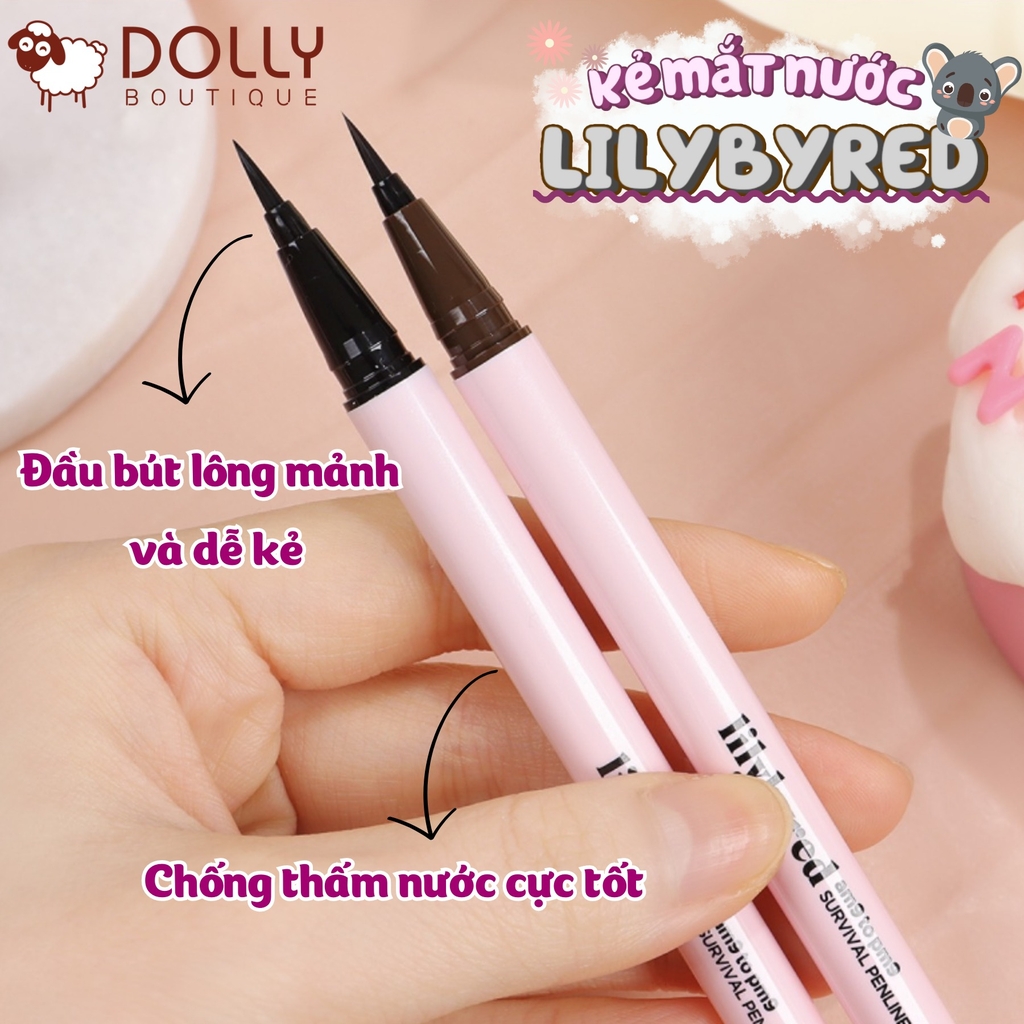 Bút Kẻ Mắt Nước Siêu Mảnh, Chống Trôi Lilybyred Am9 To Pm9 Survial Penliner - 01 Black