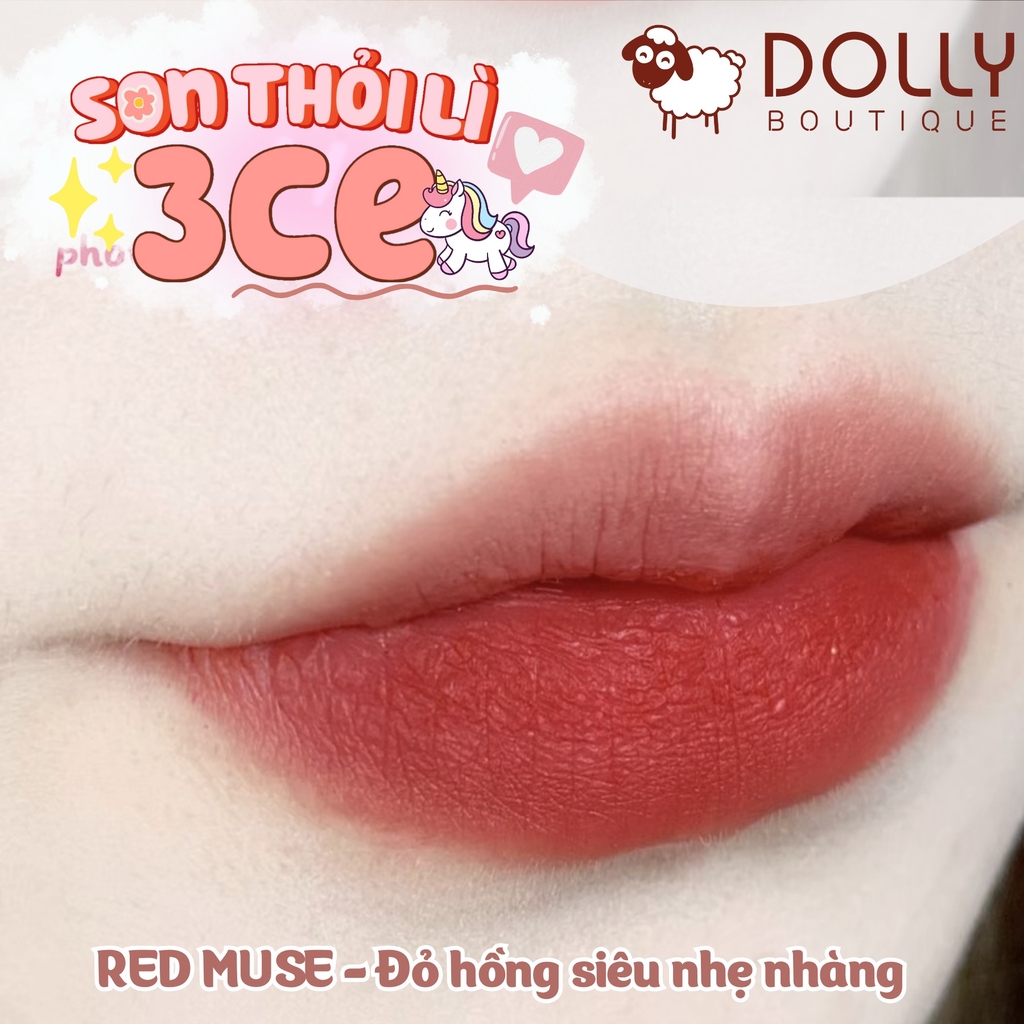 Son Thỏi 3CE Soft Matte Lipstick #Red Muse (Màu Đỏ Hồng)