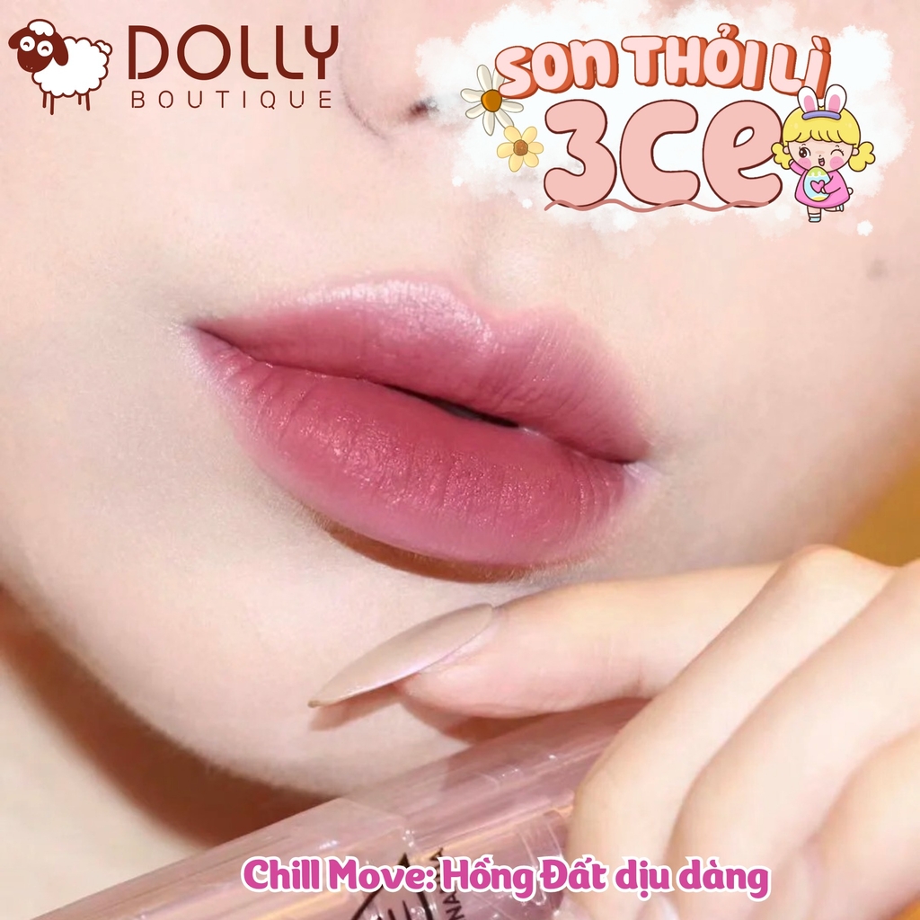Son thỏi 3CE Clear Layer Cool Edition Lipstick Chill Move - Màu Hồng Đất