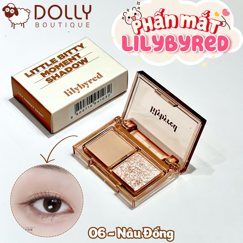 Bảng Phấn Mắt 2 Ô Siêu Xinh, Bền Màu Lilybyred Little Bitty Moment Shadow #06 Cozy Moment - 1,6g