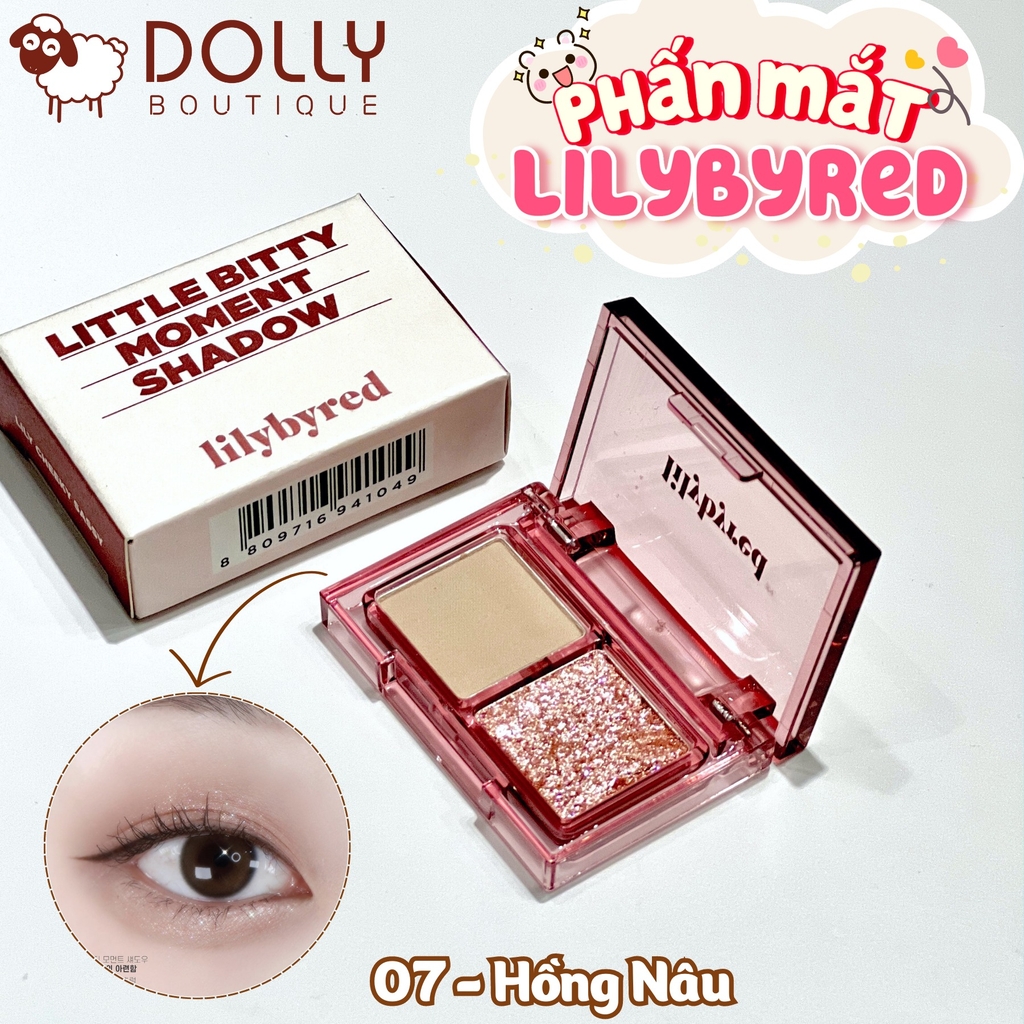 Bảng Phấn Mắt 2 Ô Siêu Xinh, Bền Màu Lilybyred Little Bitty Moment Shadow #07 Sentimental - 1,6g