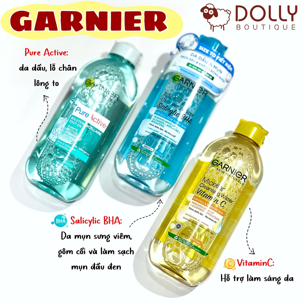 Nước Tẩy Trang Dành Cho Da Siêu Dầu Garnier Skinactive Micellar Cleansing Water Pure Active - 400ml