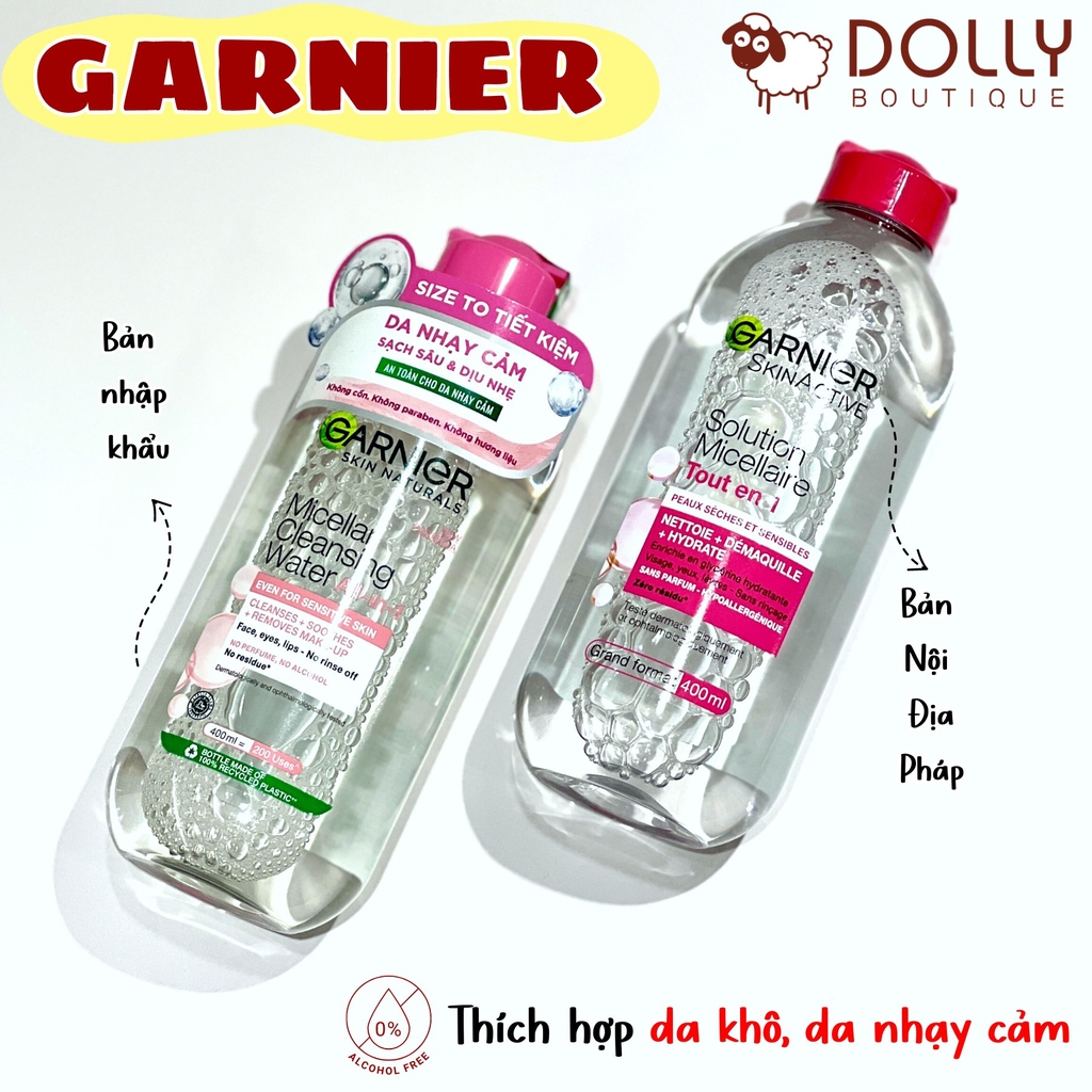 Nước Tẩy Trang Làm Sạch Và Cấp Ẩm Garnier Skin Active Solution Micellaire Tout En 1 Peaux Sèches - 400ml