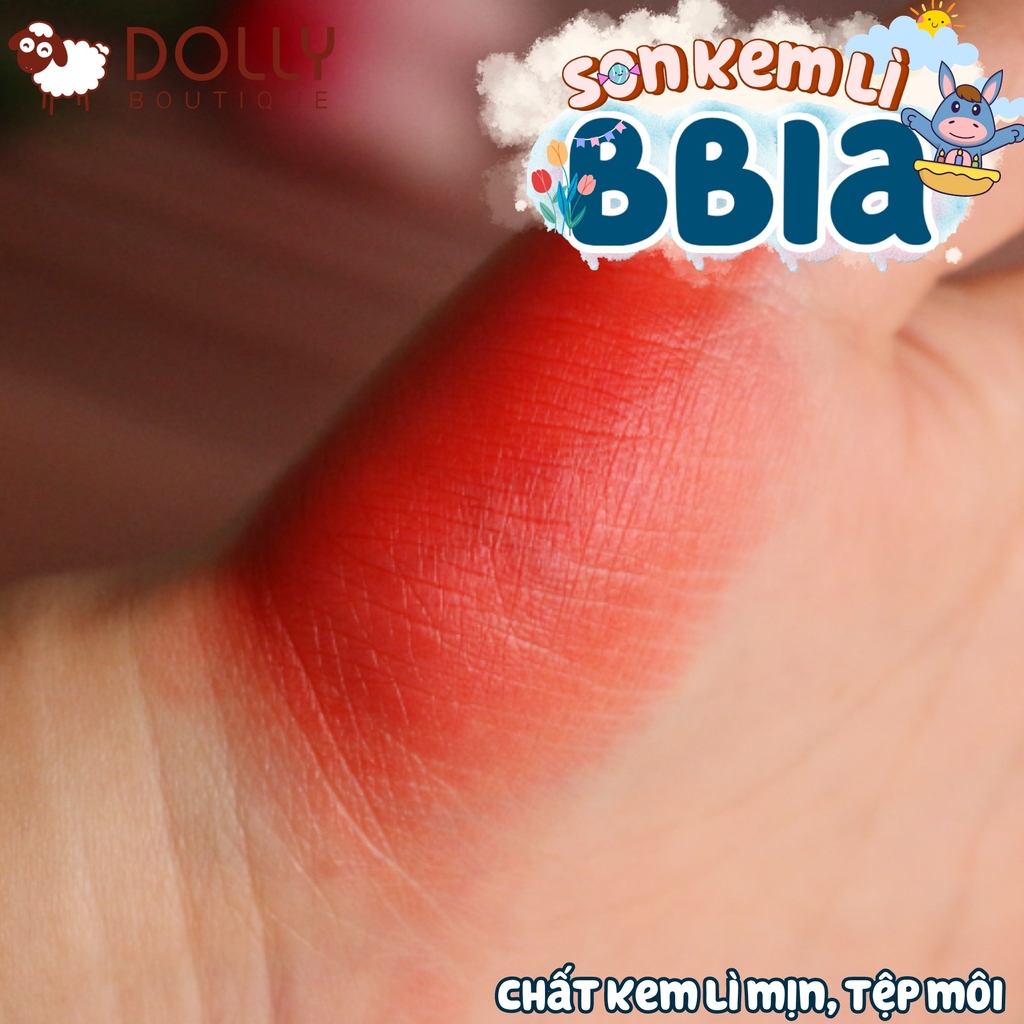 Son Kem Lì Bbia Last Velvet Lip Tint #02 Extra Bounce (Màu Đỏ Cam) - 5g