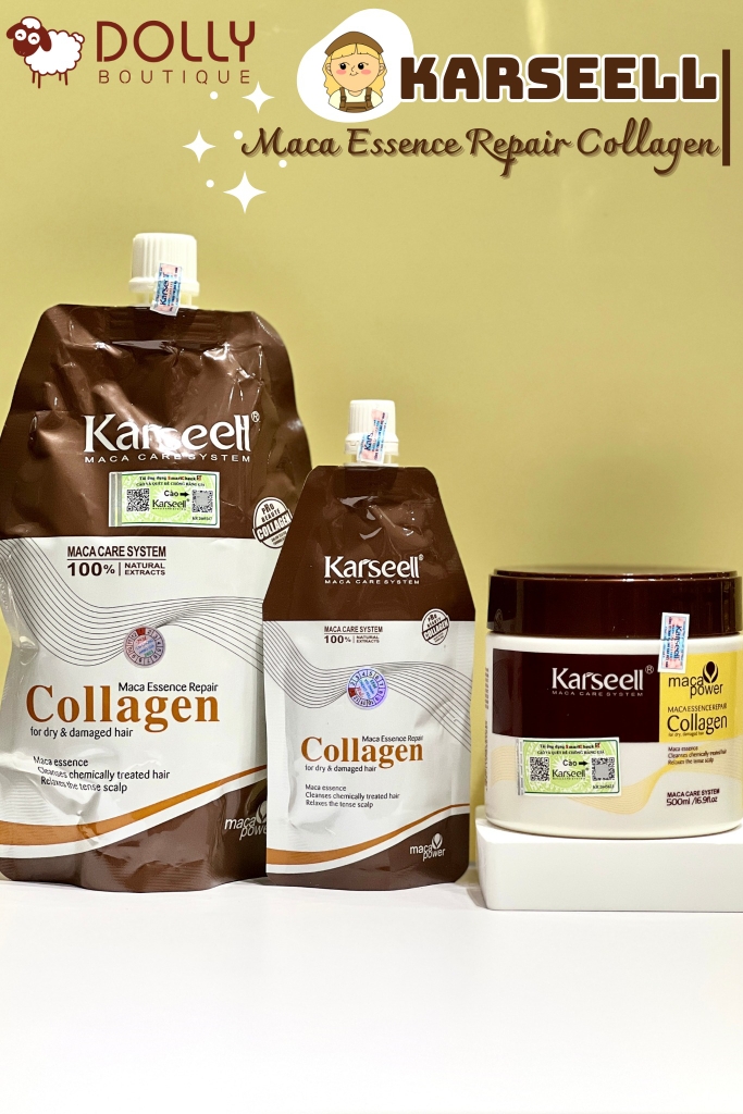 Kem Ủ Phục Hồi Tóc Hư Tổn Collagen Karseell Maca 500ml