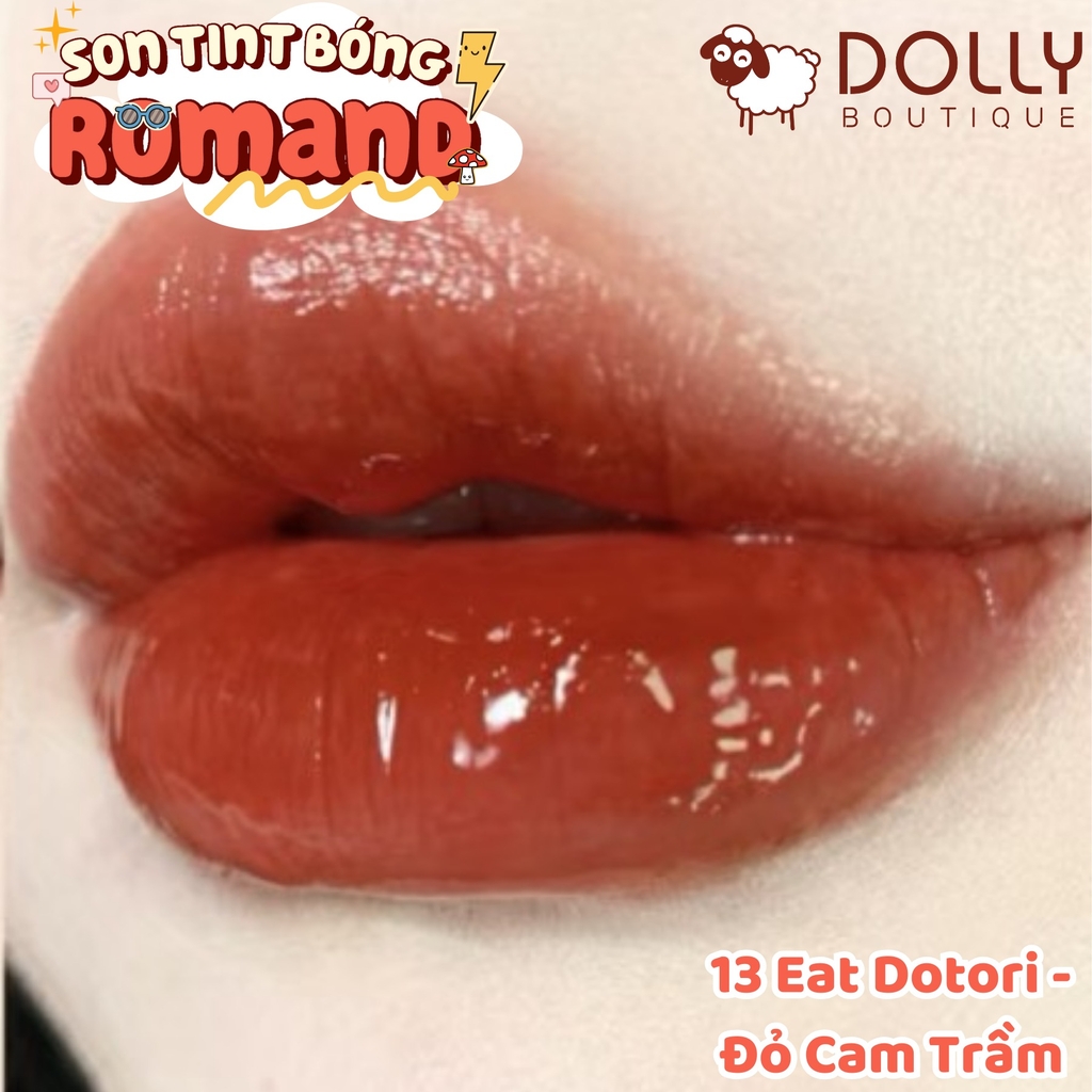 Son Tint Romand Juicy Lasting Tint #13 Eat Dotori (Màu Đỏ Cam Đất)