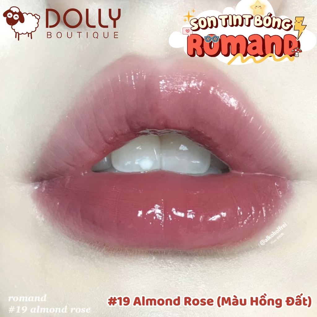 Son Kem Dạng Tint Bóng Romand Juicy Lasting Tint #19 Almond Rose (Màu Hồng Đất)