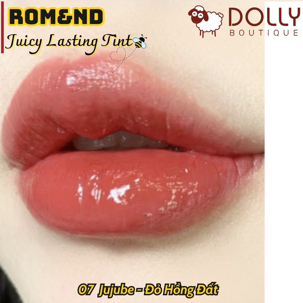 Son Kem Dạng Tint Bóng Romand Juicy Lasting Tint #07 Jujube (Màu Đỏ Hồng Đất) - 5.5g