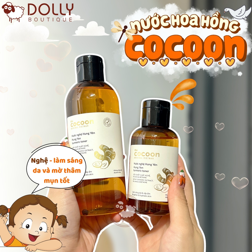 Nước Hoa Hồng Làm Sáng Da Từ Nước Nghệ Hưng Yên Cocoon Turmeric Toner 140ml