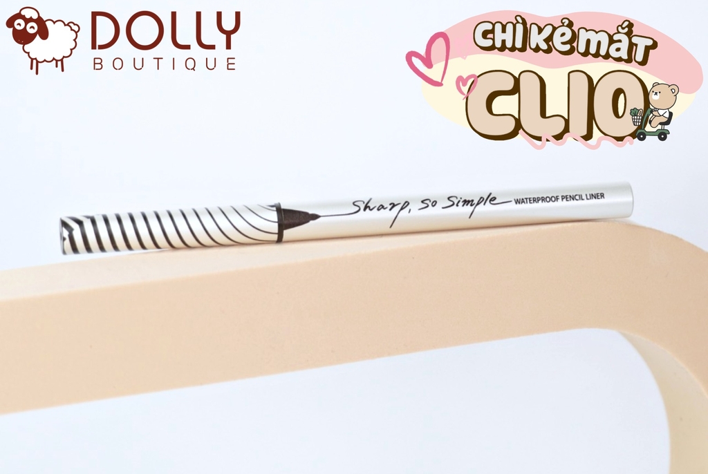 Chì Kẻ Mắt Clio Sharp So Simple Waterproof Pencil Liner #Brown