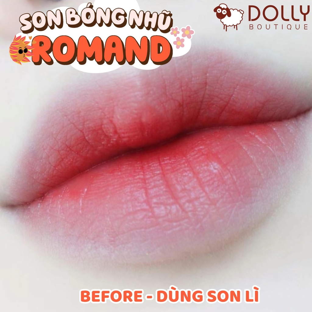 Son Kem Dạng Tint Bóng Romand Glasting Gloss Tint 4g #01 Sanho Crush (Hồng San Hô)