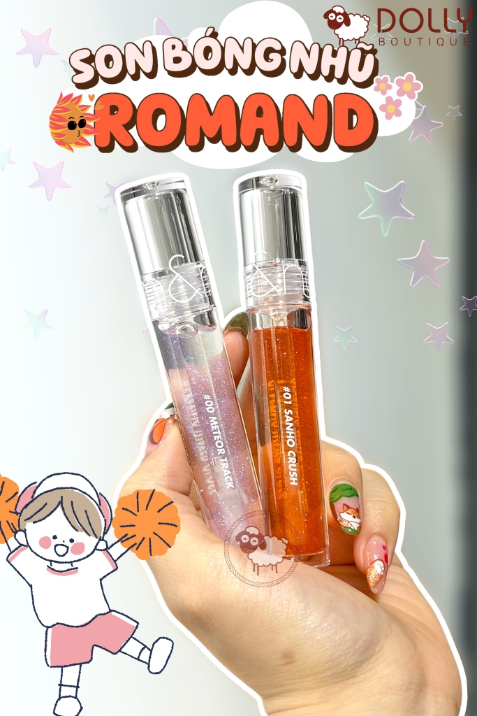 Son Kem Dạng Tint Bóng Romand Glasting Gloss Tint 4g #01 Sanho Crush (Hồng San Hô)