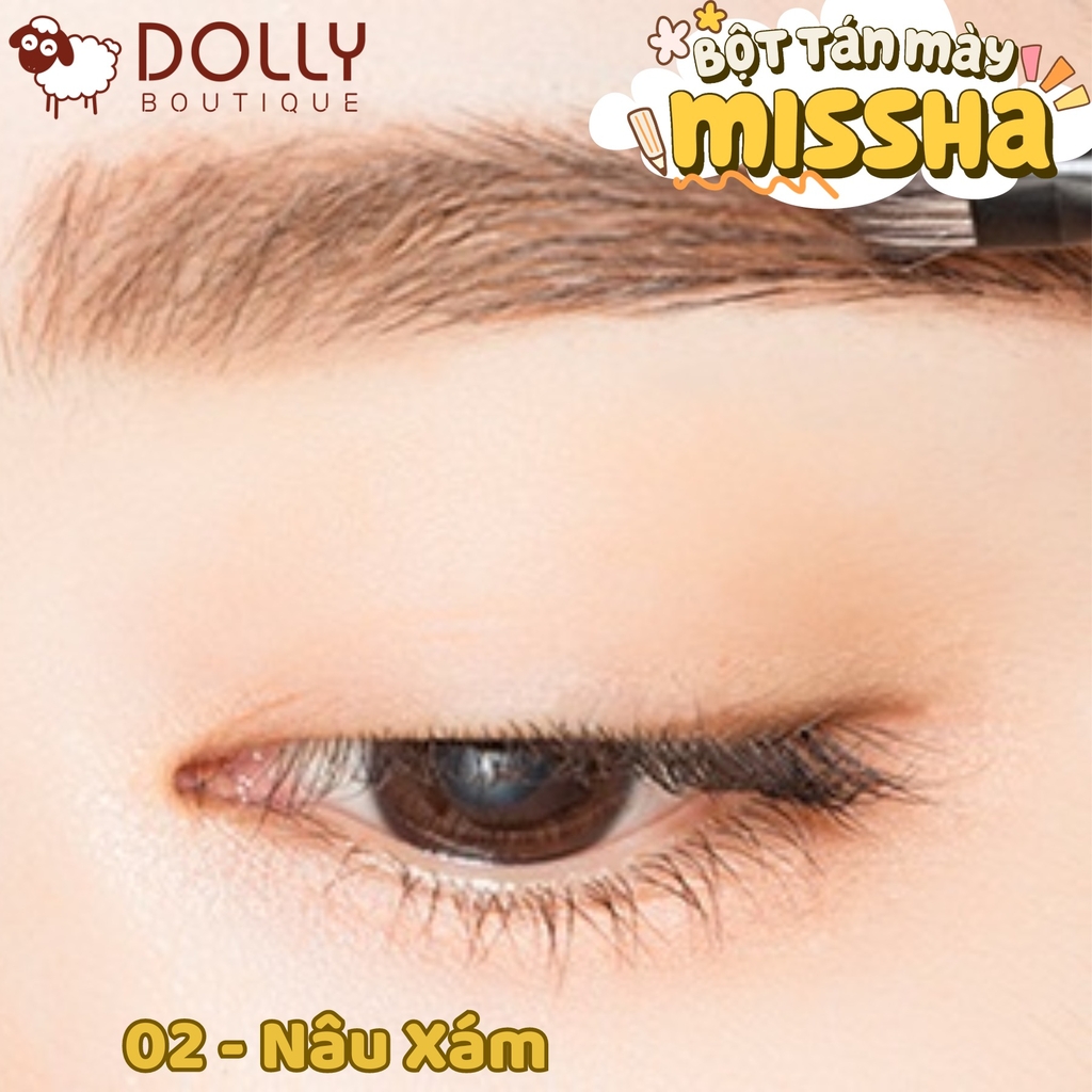 Bột Kẻ Chân Mày Missha Twin Brow Kit No.2 Gray Brown (Màu Nâu Xám) 4.4g