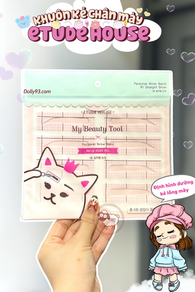 Khuôn Kẻ Chân Mày Etude House My Beauty Tool Personal Brow Band #1 Straight Brow (Dáng Khuôn Mày Ngang)