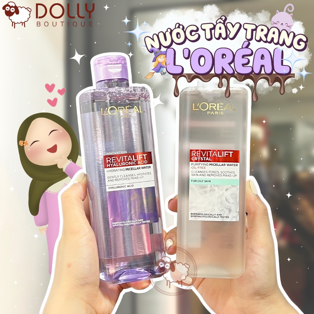 Nước Tẩy Trang L'Oreal Revitalift Hyaluronic Acid Hydrating Micellar Water ( Làm Sạch Và Dưỡng Ẩm ) - 400ml