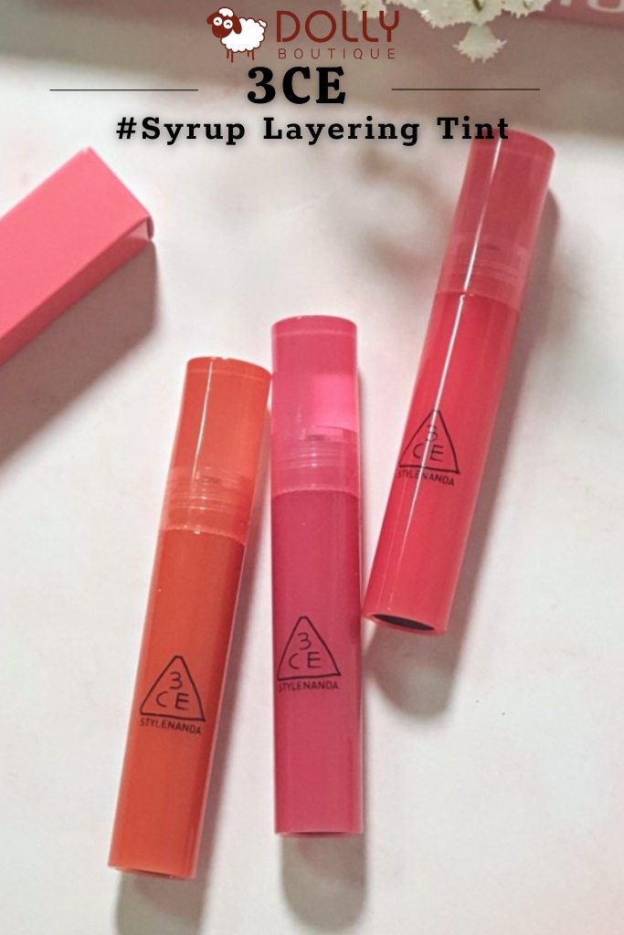 Son Tint Bóng 3CE Syrup Layering Tint #Youth Coral 4.7ml