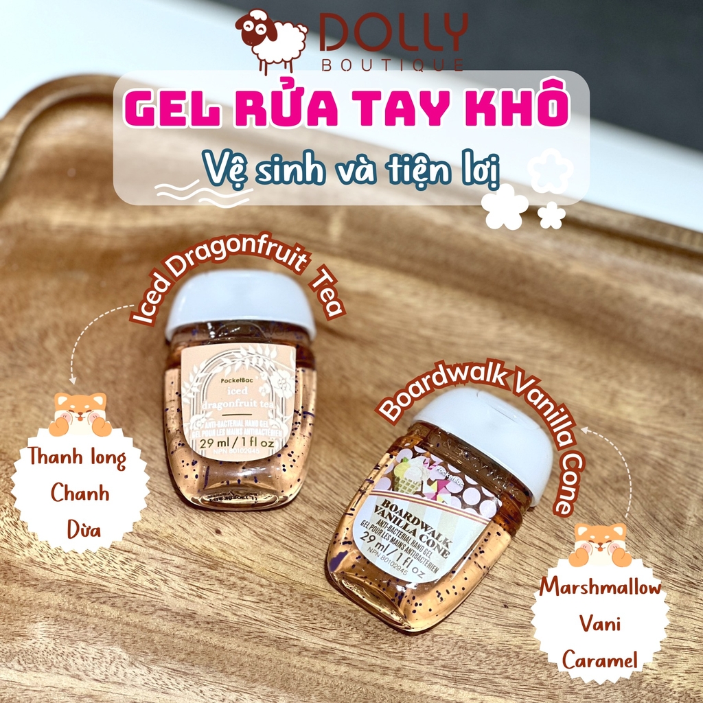 Gel Rửa Tay Khô Bath & Body Works Boardwalk Vanilla Cone Pocketbac Hand Gel 29ml