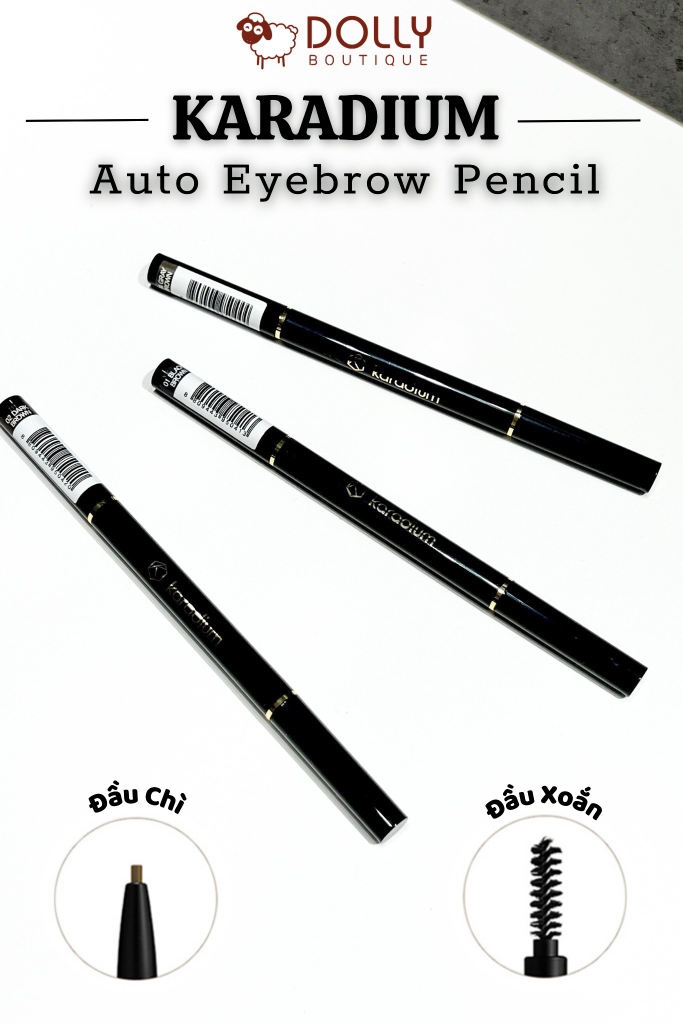Chì Kẻ Mày 2 Đầu Nét Mảnh Karadium Auto Eyebrow Pencil 0.18g - 04 Gray Brown