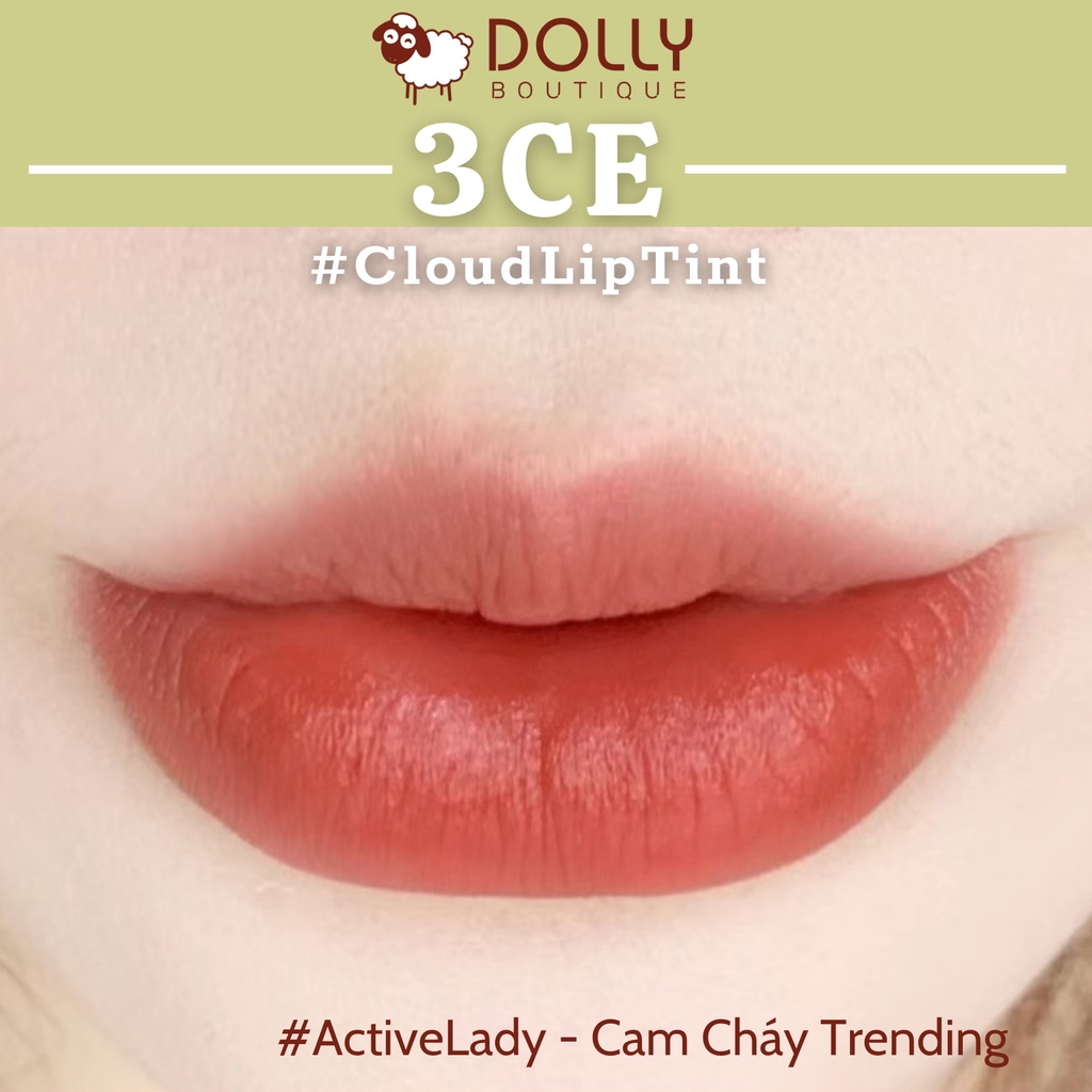 Son Kem Lì 3CE Cloud Lip Tint #Active Lady ( Màu Hồng Cam Nude ) - 4g