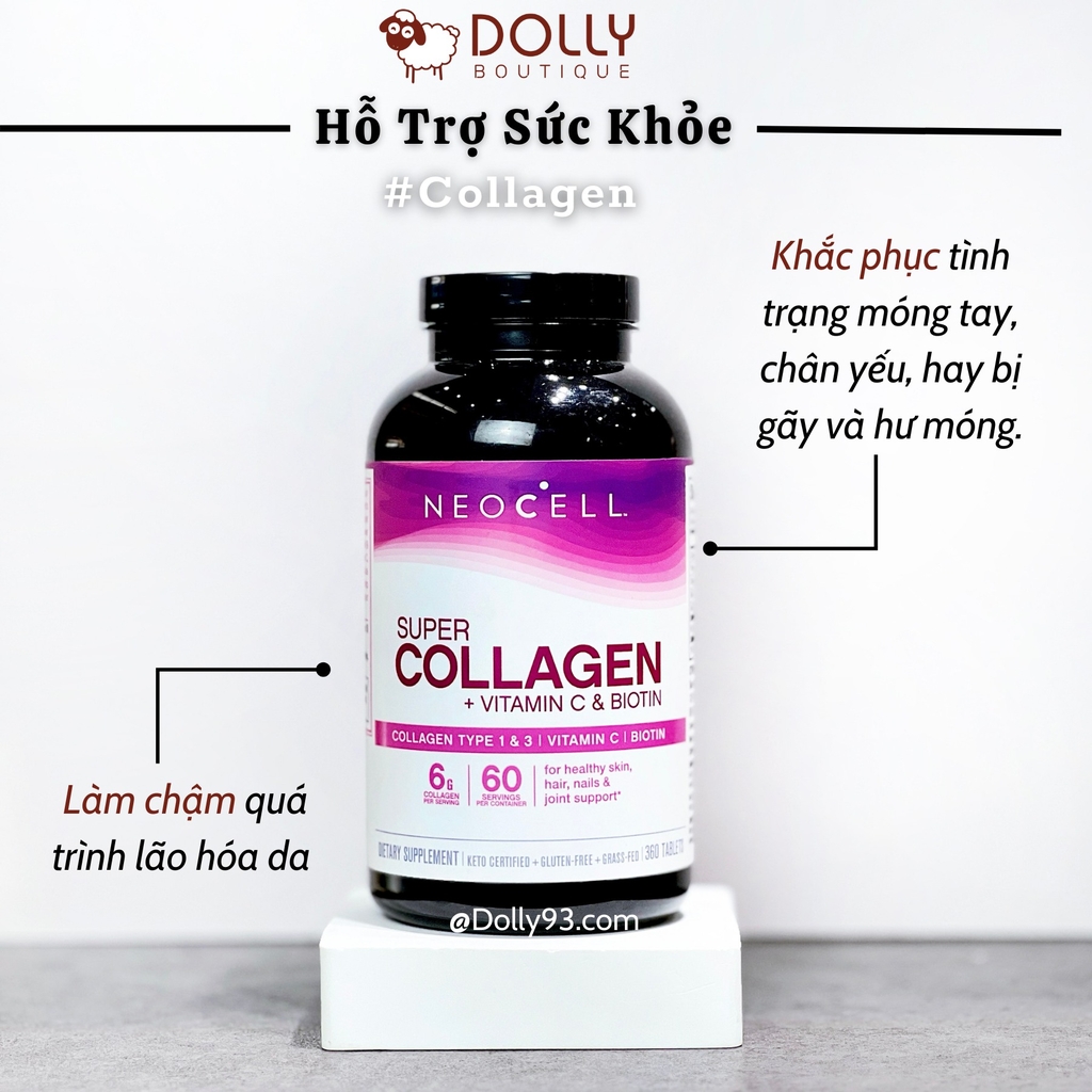 Viên Uống Đẹp Da, Tóc & Móng Neocell Super Collagen + C With Biotin - 360 Viên