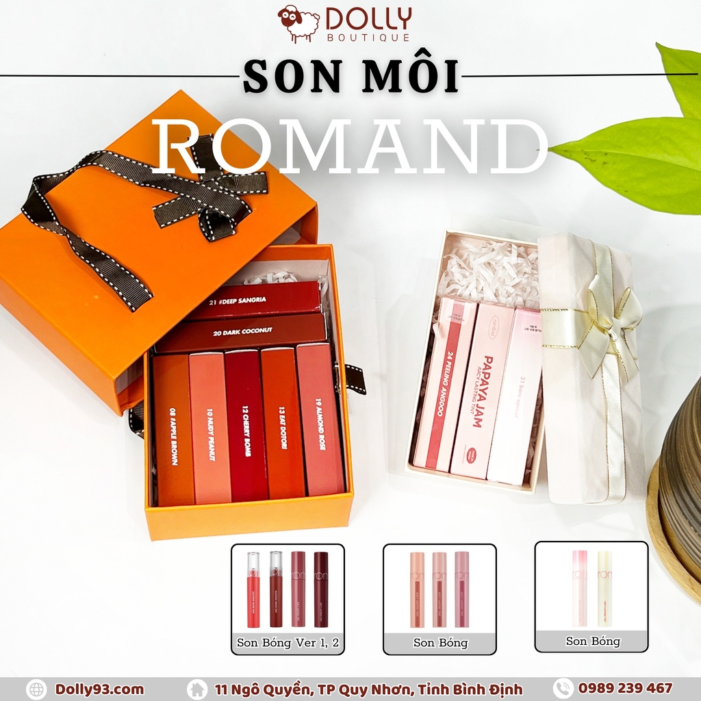 Son Tint Romand Juicy Lasting Tint #24 Peeling Angdoo (Màu Đỏ Hồng Nâu) - 5,5g