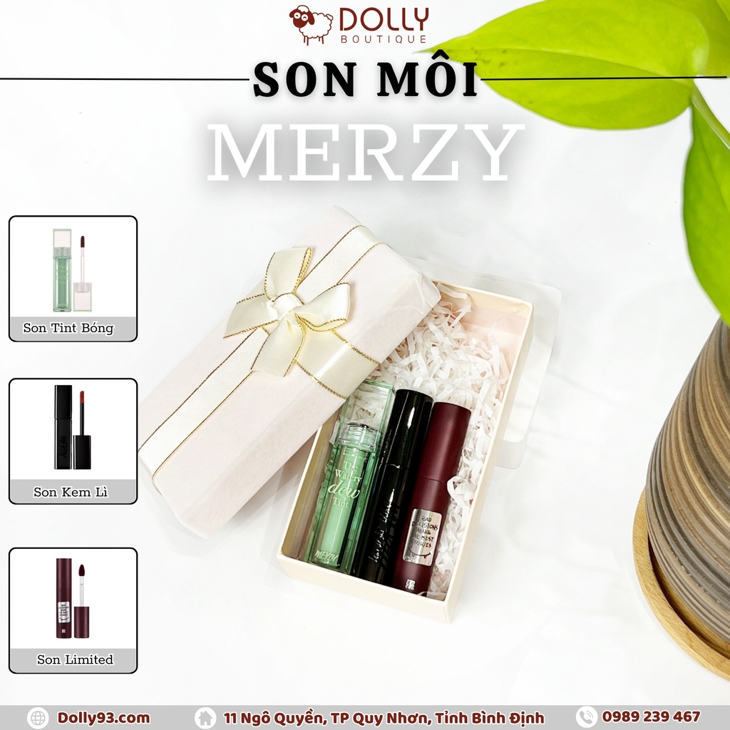 Son Kem Dạng Tint Bóng Merzy The Watery Dew Tint #WD15 Liberty Brick (Màu Nâu Cam Quế)