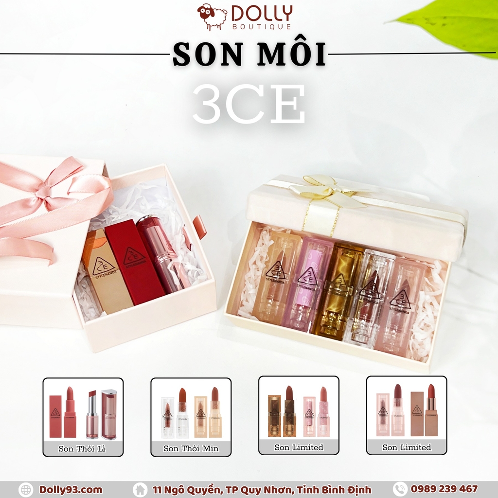 Son Thỏi Lì 3CE Mood Recipe #221 Mellow Flower (Màu Hồng Đất) - 3.5g