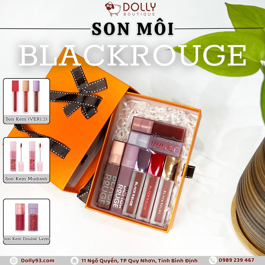 Son Kem Lì Black Rouge Muddish Cushion Velvet #MV05 Dried Persimmon ( Nâu Cam Đất ) - 4g