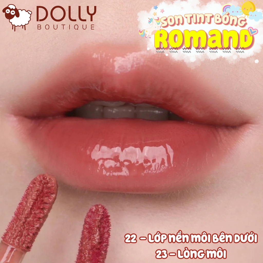 Son Bóng Romand Juicy Lasting Tint #23 Nucadamia (Màu Đỏ Nâu Nude) - 5.5g