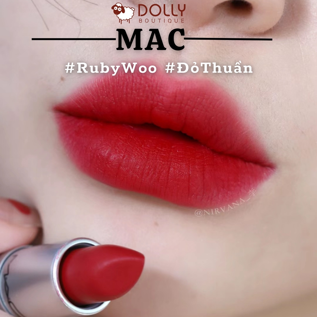 Son Thỏi MAC Retro Matte Lipstick 707 Ruby Woo (Màu Đỏ Cổ Điển) - 3g