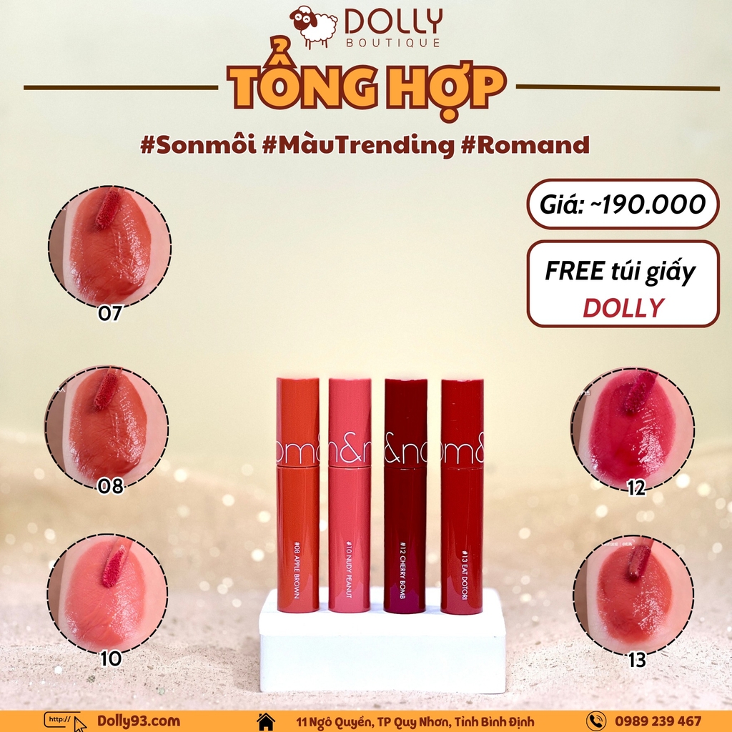 Son Romand Juicy Lasting Tint #08 Apple Brown (Màu Cam Đất)