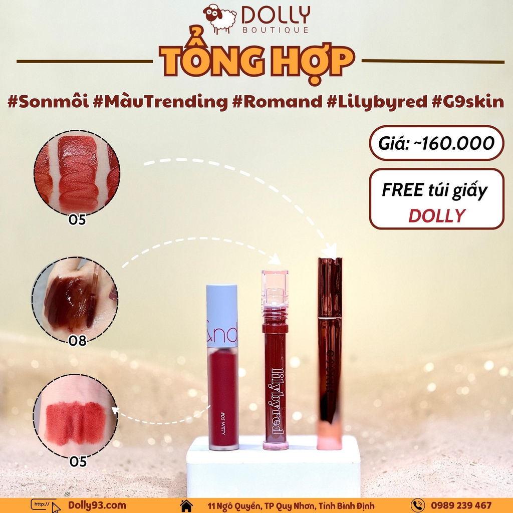 Son Tint Lilybyred Glassy Layer Fixing Tint #08 Burnt Brick (Màu Đỏ Nâu Socola) - 3,8g