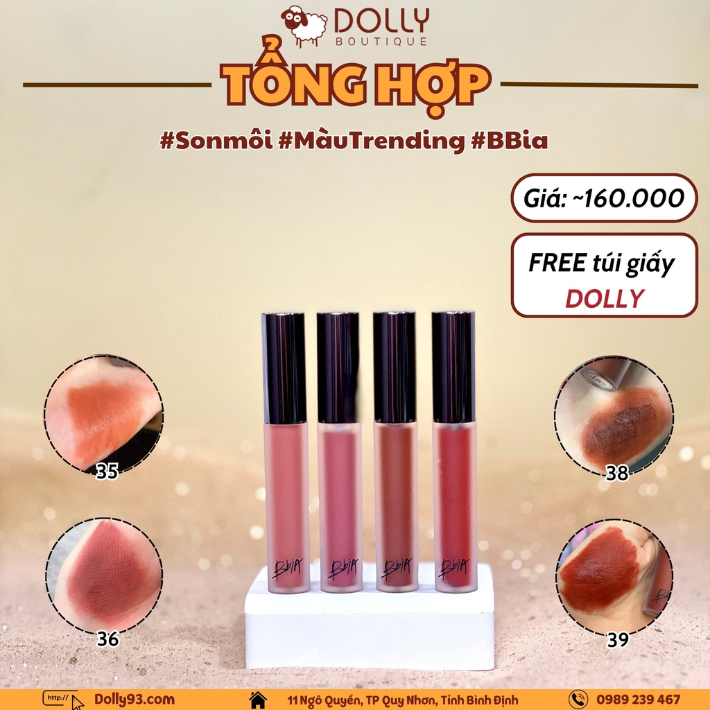 Son Kem Lì Bbia Last Velvet Lip Tint Version 8 #35 Feign Joy (Màu Cam Đất) - 5g