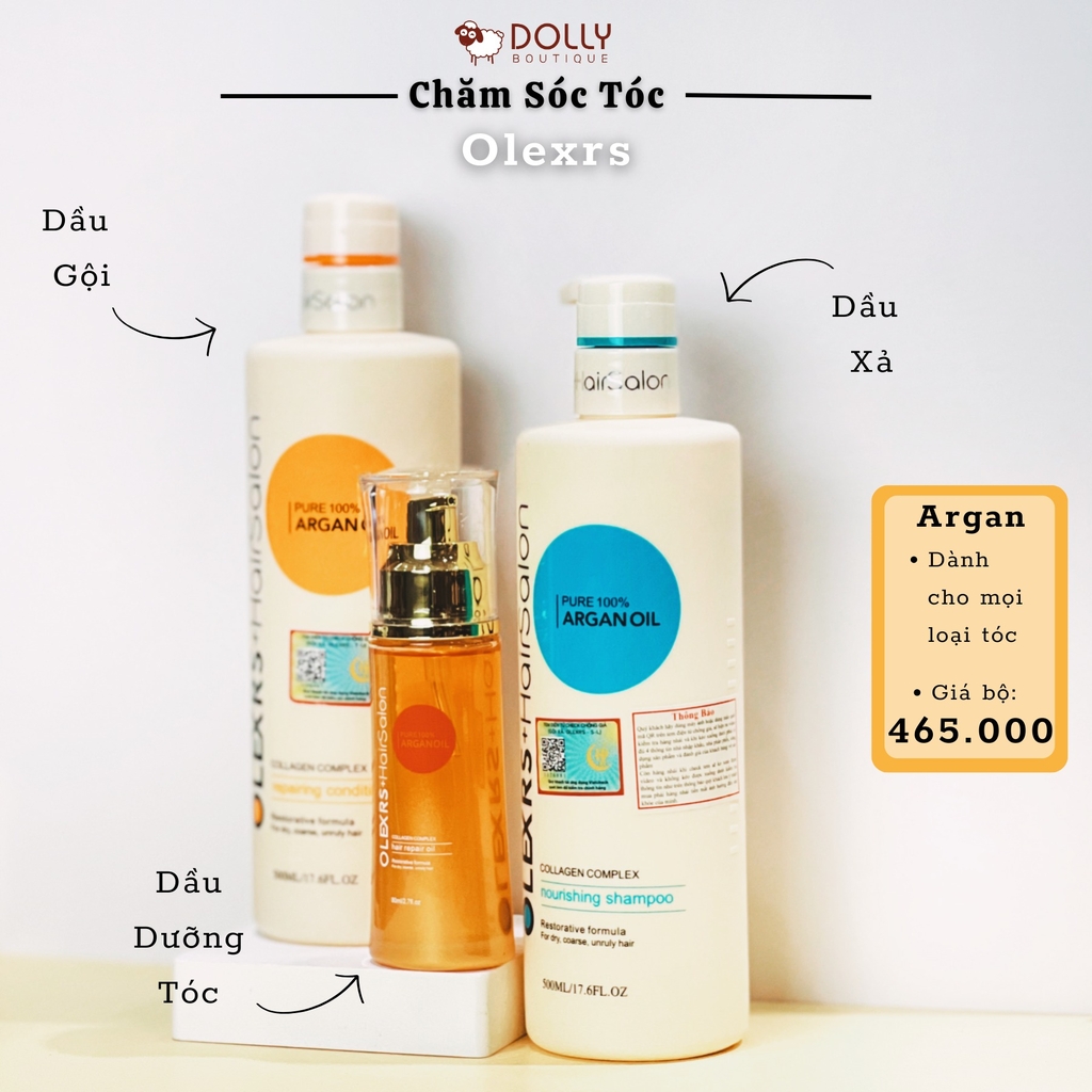 Bộ Gội Xả Olexrs Hair Salon Argan Oil - 500ml *2